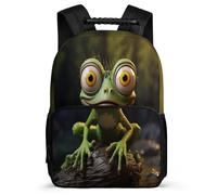 TPISLI Frog Backpack for Elementary School Boy Girl Lightweight Book Bag Ugly Travel Backpack Casual Daypack 15.7 Inch School Bags with Adjustable Shoulder Straps