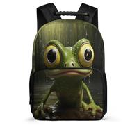 TPISLI Frog School Backpack for Boy Girl Aesthetic Kids Bookbag Ugly Backpack for Elementary Middle Students 15.7inch Book Bags Back to School Gifts