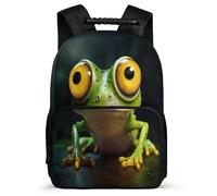TPISLI Frog School Backpack for Teens Girl Kid Bookbag for Boy Middle Elementary Ugly School Bag 15.7inch Large Capacity Kids Book Bag Shoulder Backpack Travel Daypack