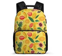 TPISLI Fruit Print Backpack for Children Year 3-6, Lemon Motif Rucksack for Kids, Lightweight School Bag, Side Pockets, Padded Back, Travel Daily Use