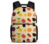 TPISLI Fruits Print School Bag for Kids and Teens Primary Classes Colourful School Bag Age 7-12 Kids and Teens, Soft Felt Details Lightweight Short Trips