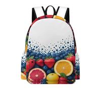 TPISLI Fruits Theme School Backpack Girls Age 11 Colourful Rucksack Kids Year 5-7 Modern Durable 11.6 Inch Laptop Daypack Secondary School Outdoor Travel Daily Carry