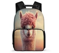 TPISLI Funny Alpaca Rucksack for Kids and Teens 7-11 Year Olds Animal Llama Backpack for Boys Girls Junior School, Sturdy Handle 1680D Fabric Short Trips