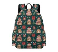 TPISLI Funny Capybara Backpack Teens 12-16 Year Olds Christmas Theme Book Bag Kids Year 9 Modern Durable 11.6 Inch Laptop Daypack Secondary School Outdoor Travel Everyday Use