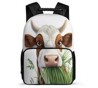 TPISLI Funny Cow Daypack for Children Primary Classes Cattle Motif Daypack 8-12 Years Kids and Teens, Adjustable Straps 1680D Fabric Outdoor Day Trips