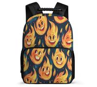TPISLI Funny Fire Rucksack for Kids and Teens Age 5-10 Flame Pattern School Bag for Students Year 2-5, Lightweight Soft Felt Details Back to School Gift