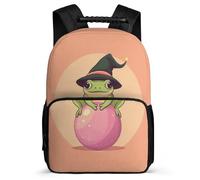 TPISLI Funny Frog School Backpack for Children 7-11 Year Olds Animal Bookbag for Girls Boys Primary Classes, 1680D Fabric Sturdy Handle Back to School Gift