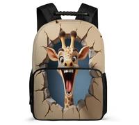 TPISLI Funny Giraffe Backpack for Boys Girls Primary School Animal Bookbag School Years 2-5 Children, Soft Felt Details Lightweight Outdoor Day Trips