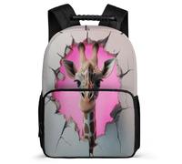 TPISLI Funny Giraffe Motif Daypack for Kids Primary School, Animal Backpack 6-11 Years, Durable School Bag, Soft Felt Details, Short Trips, Everyday Use