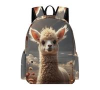 TPISLI Funny Llama Daypack Girls Age 8 Animal Alpaca Book Bag Boys Age 16 Durable Lightweight 15.6 Inch Laptop School Backpack School Years 3-6 Daily Use Everyday Use