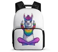 TPISLI Funny Llama Print Backpack for Kids and Teens 7-11 Year Olds Alpaca Motif Daypack for Boys Girls Primary Classes, Adjustable Straps 1680D Fabric Travel Daily Use