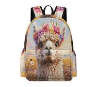TPISLI Funny Llama Print Backpack School Bag Animal Alpaca Boys Girls 10-16 Daypack for Secondary Students, Practical Outdoor Rucksack for Autumn Trip and Study Days and Class Travel Use