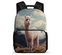 TPISLI Funny Llama School Bag for Kids and Teens 7-11 Year Olds Animal Alpaca Rucksack for Children Junior School, Durable 1680D Fabric Travel Daily Use