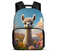 TPISLI Funny Llama School Bag Primary Classes for Students 8-12 Years Animal Alpaca Rucksack Children, Soft Felt Details Padded Back Back to School Gift