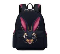 TPISLI Funny Rabbit Kids School Backpack Bunny Motif School Rucksack Large Capacity Rucksack for Children, Schoolbags for Girls Age 8 to 15
