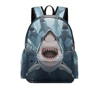 TPISLI Funny Shark School Bag Boys Ages 8-12 Marine Creature School Backpack Students Year 6 Fashion Lightweight 11.6 Inch Laptop Daypack Primary to Secondary Travel Gift