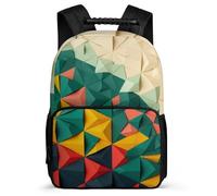 TPISLI Geometric Shapes Backpack Primary School for Kids and Teens School Years 2-5 3D Pattern Backpack Girls Boys, Adjustable Straps Durable Birthday Gift