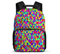 TPISLI Geometric Shapes Rucksack for Students 6-11 Years Colourful Rucksack for Kids and Teens Primary School, Soft Felt Details Lightweight Back to School Gift