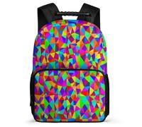 TPISLI Geometric Shapes Rucksack Junior School for Kids and Teens 7-11 Year Olds 3D Colourful School Bag Kids and Teens, Lightweight Adjustable Straps Short Trips