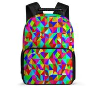 TPISLI Geometric Shapes School Bag for Kids and Teens 8-12 Years Colourful Rucksack for Kids Primary Classes, Adjustable Straps Lightweight Birthday Gift