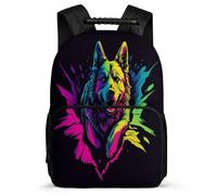 TPISLI German Shepherd Daypack for Girls Primary School, Animal Dog Motif Backpack Age 5-10, Durable School Bag, Soft Felt Details, Short Trips, Everyday Use