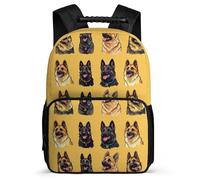 TPISLI German Shepherd Dog School Backpack Junior School for Children Age 5-10 Puppy Motif Rucksack Kids and Teens, Adjustable Straps Sturdy Handle Short Trips