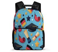 TPISLI Germany Flag School Bag Primary Classes for Kids and Teens Year 3-6 Graduation Theme Backpack Boys, Soft Felt Details Side Pockets Back to School Gift