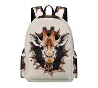 TPISLI Giraffe 3D Daypack Teens Age 13 Animal Giraffe School Bag Kids Year 9 Durable Lightweight 11.6 Inch Laptop Daypack Junior School Hiking Day Trips Outdoor Gift