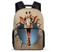 TPISLI Giraffe 3D Print Bookbag Junior School for Kids and Teens 7-11 Year Olds Animal Daypack Girls Boys, Lightweight Adjustable Straps Daily Essentials