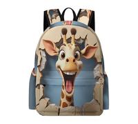 TPISLI Giraffe 3D Print Daypack Students Ages 12-16 Animal Giraffe School Backpack Boys Year 10 Trendy Modern 15.6 Inch Laptop Rucksack Secondary School Hiking Travel