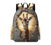 TPISLI Giraffe 3D Print Kids School Backpack Funny Animal School Rucksack Large Capacity Rucksack for Children, Schoolbags for Girls Age 8 to 15