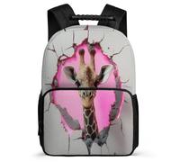 TPISLI Giraffe Abstract Art Daypack for Kids and Teens Year 3-6 Animal Daypack Primary Age 6-11 Kids and Teens, 1680D Fabric Side Pockets Travel Daily Use