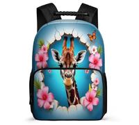 TPISLI Giraffe Backpack for Kids and Teens Primary School Animal Giraffe Rucksack Age 7-12 Girls, Sturdy Handle Adjustable Straps Back to School Gift