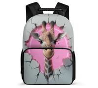 TPISLI Giraffe Illustration Bookbag for Girls 7-11 Year Olds Animal Theme Daypack for Girls Boys Primary School, Adjustable Straps 1680D Fabric Outdoor Day Trips