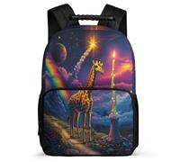 TPISLI Giraffe Motif Daypack for Boys Primary School, Animal Print Backpack Primary Age 6-11, Durable School Bag, Sturdy Handle, Outdoor Travel, Day Trips