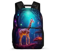 TPISLI Giraffe Motif School Backpack School Years 1-4 for Students 7-11 Year Olds Animal Daypack Girls Boys, Sturdy Handle Durable Travel Daily Use