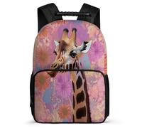 TPISLI Giraffe Pattern Backpack for Girls Boys Primary Years 4-6, Animal Motif Rucksack for Students, Lightweight School Bag, 1680D Fabric, Primary Classes, Daily Essentials