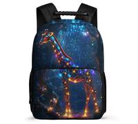 TPISLI Giraffe Pattern School Backpack Primary Classes for Girls Age 7-12 Animal Bookbag Kids and Teens, Side Pockets Adjustable Straps Travel Daily Use