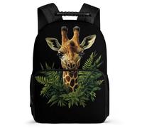 TPISLI Giraffe Pattern School Bag for Boys Primary School Animal Motif Daypack Primary Age 6-11 Boys Girls, 1680D Fabric Adjustable Straps Outdoor Day Trips