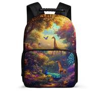 TPISLI Giraffe Peacock Daypack for Boys Primary School, Animal Peacock Backpack Primary Age 6-11, Durable School Bag, Sturdy Handle, Outdoor Travel, Day Trips