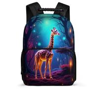 TPISLI Giraffe Rucksack Primary Classes for Kids and Teens 7-11 Year Olds Animal Daypack Kids and Teens, Side Pockets Soft Felt Details Birthday Gift