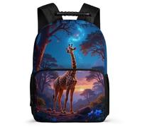 TPISLI Giraffe School Backpack for Boys Primary Classes Animal Bookbag Year 3-6 Children, Soft Felt Details Adjustable Straps Daily Essentials