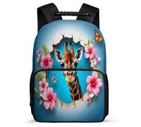 TPISLI Giraffe School Backpack for Kids Junior School Animal Giraffe Backpack Primary Age 6-11 Children, 1680D Fabric Adjustable Straps Daily Essentials