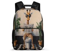TPISLI Giraffe School Backpack for Students 7-11 Year Olds Animal Giraffe Backpack for Boys Girls Primary Classes, Soft Felt Details Padded Back Short Trips