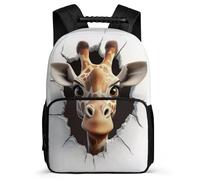 TPISLI Giraffe School Bag for Boys Primary School Animal Daypack Primary Age 6-11 Boys Girls, 1680D Fabric Adjustable Straps Outdoor Day Trips