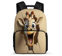 TPISLI Giraffe School Bag for Kids and Teens Age 5-10 Animal Giraffe Backpack for Girls School Years 1-4, Adjustable Straps Sturdy Handle Short Trips
