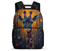 TPISLI Girls Backpack Giraffe Bag for Elementary School Boy Schoolbag Animal Theme Back Pack Travel Casual Daypack 15.7 Inch with Adjustable Shoulder Straps