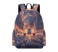TPISLI Girls Backpack, Lightweight School Bag for Kids Backpack with Aeroplane Print Children's Rucksack with Bottle Pockets for Kindergarten (Aeroplane Pattern)
