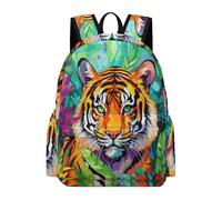 TPISLI Girls Backpack, Lightweight School Bag for Kids Backpack with Tiger Children's Rucksack with Bottle Pockets for Kindergarten (Animal Theme)