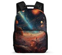 TPISLI Girls Backpack Starry Sky Bag for Elementary School Boy Schoolbag Colourful Back Pack Travel Casual Daypack 15.7 Inch with Adjustable Shoulder Straps